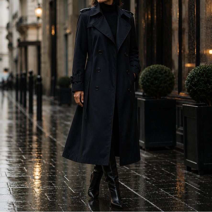 Trench Coat Women's Double-Breasted | Timeless Tailored Fit | E&W - 13 - Elenwear