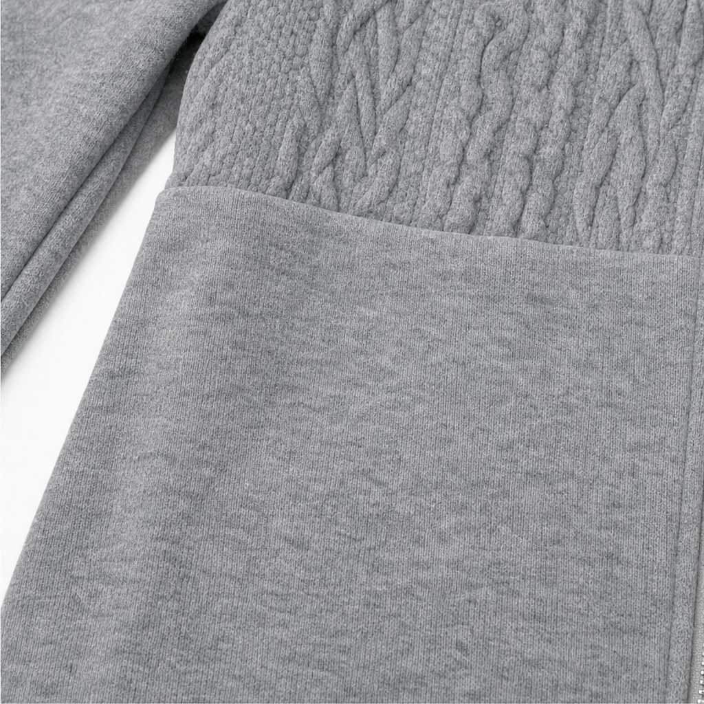 Hooded Jacket Women's with Cable Knit Detail | E&W - 8 - Elenwear