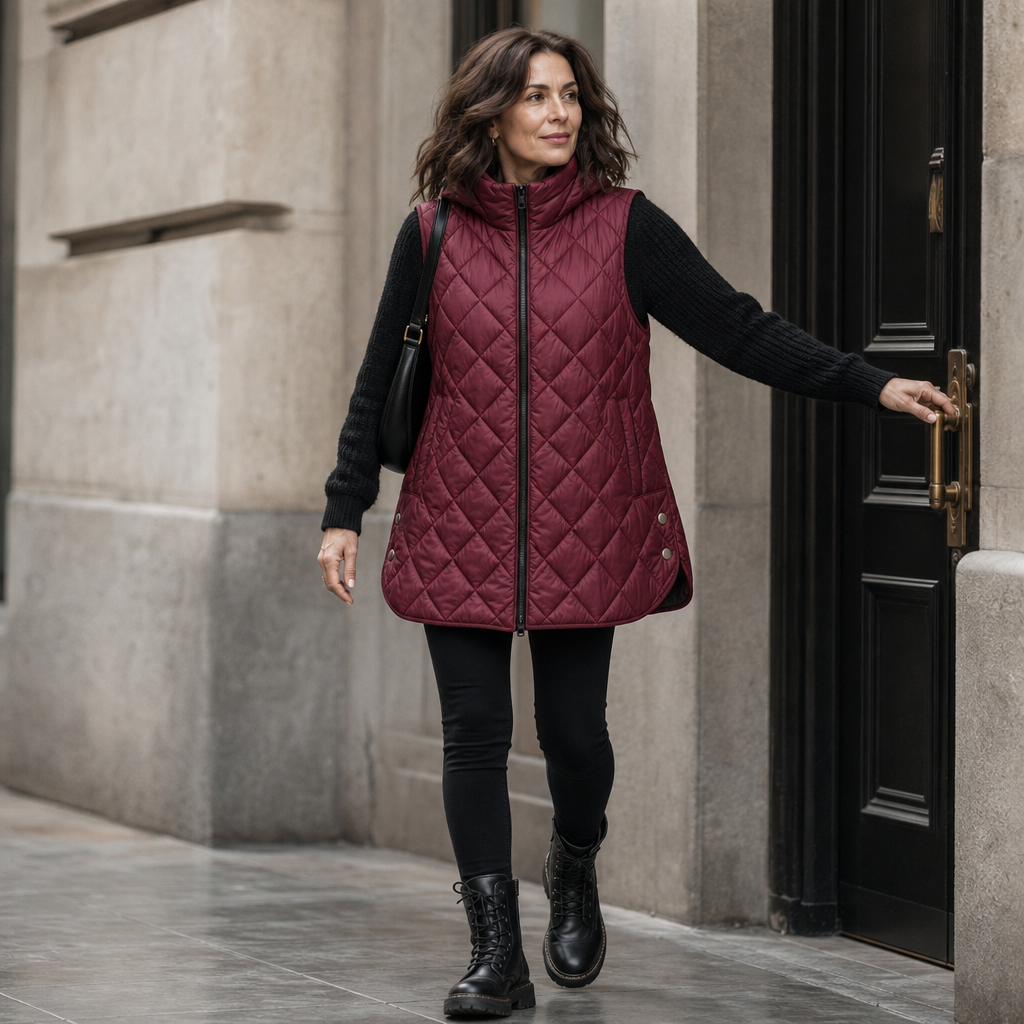Quilted Gilet Women's Casual Vest with Hood | E&W - 4 - Elenwear