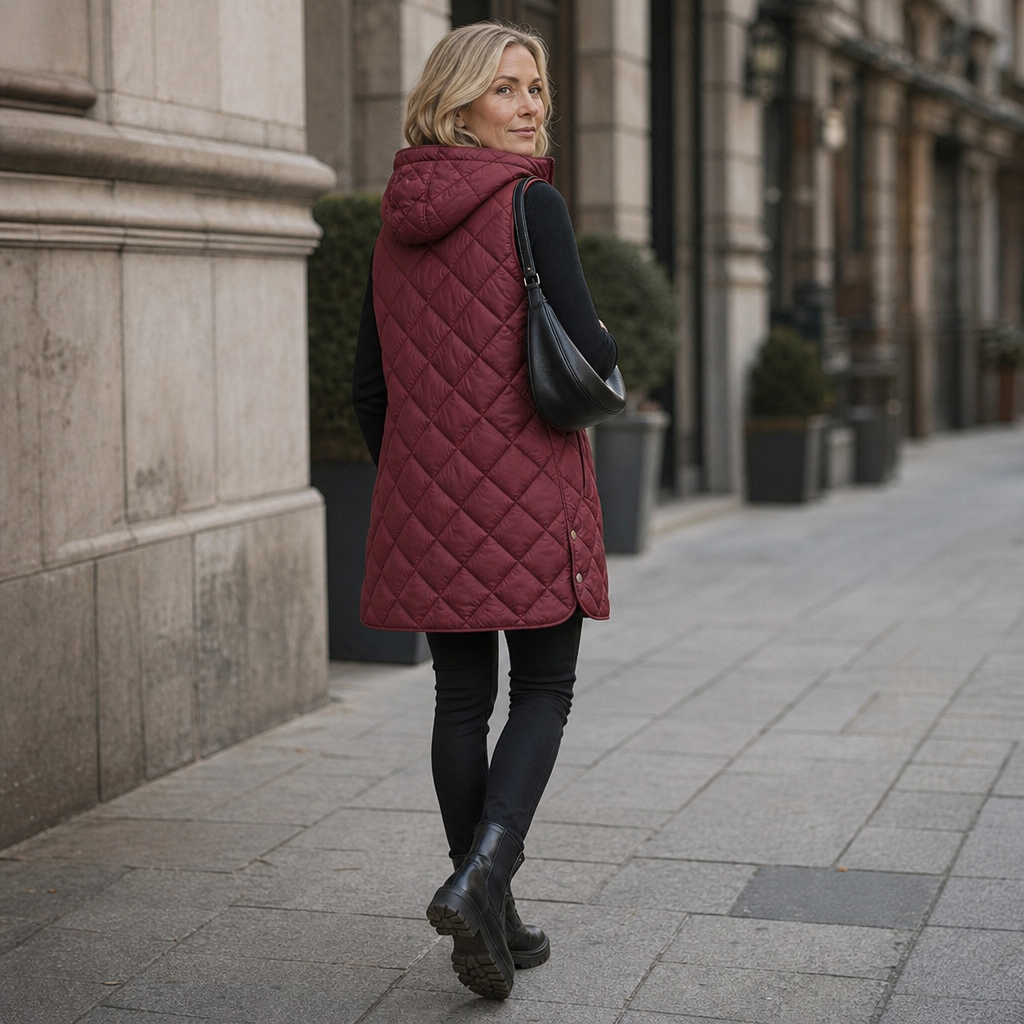 Quilted Gilet Women's Casual Vest with Hood | E&W - 5 - Elenwear