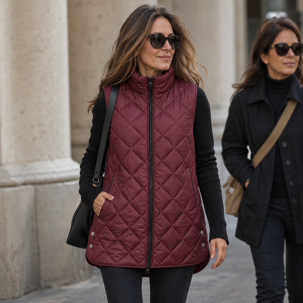 Quilted Gilet Women's Casual Vest with Hood | E&W - 6 - Elenwear