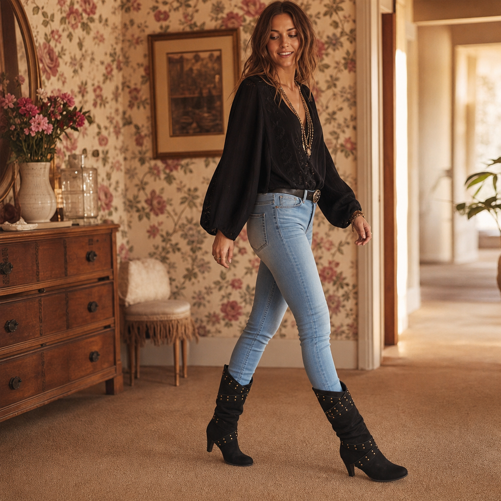 Ankle Boots for Women with Studded Detail | E&W - 3 - Elenwear
