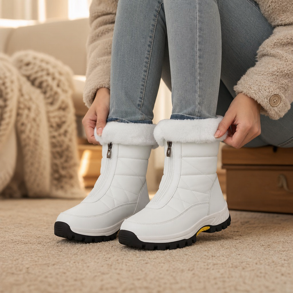 Women's Insulated Boots with Side Zip and Faux Fur Cuff | E&W - 2 - Elenwear