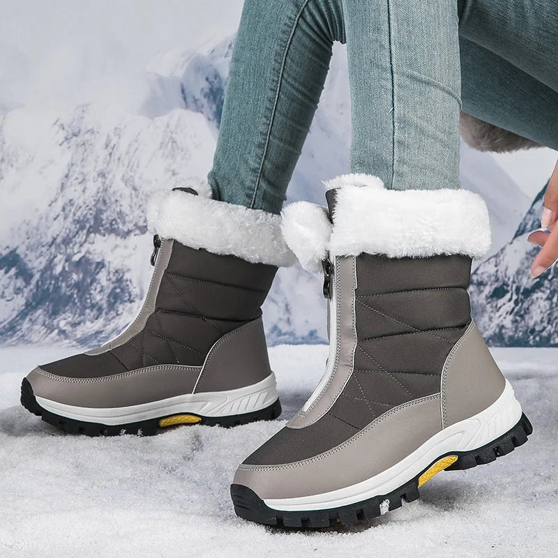 Women's Insulated Boots with Side Zip and Faux Fur Cuff | E&W - 7 - Elenwear
