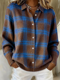 Check Print Women's Blouse with Button Front | E&W - 5 - Elenwear