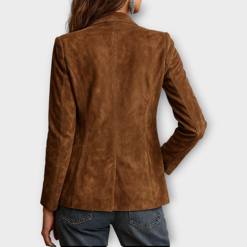 Women’s Tailored Blazer with Structured Cut and Functional Pockets | E&W - 3 - Elenwear