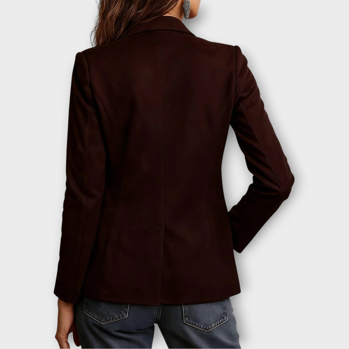 Women’s Tailored Blazer with Structured Cut and Functional Pockets | E&W - 5 - Elenwear