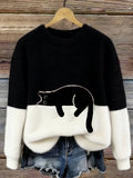 Cat Print Pullover Women's Relaxed Fit | E&W - 3 - Elenwear
