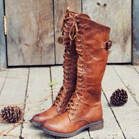 Lace-Up Knee-High Boots for Women | Adjustable Fit | E&W - 1 - Elenwear