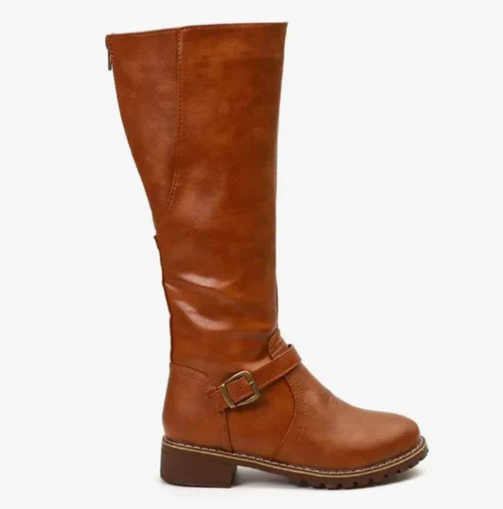 Knee-High Women's Boots with Buckle Detail | E&W - 6 - Elenwear