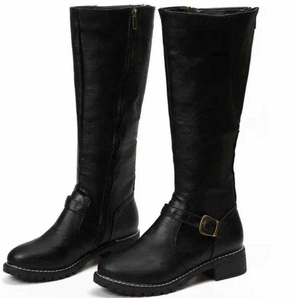 Knee-High Women's Boots with Buckle Detail | E&W - 8 - Elenwear