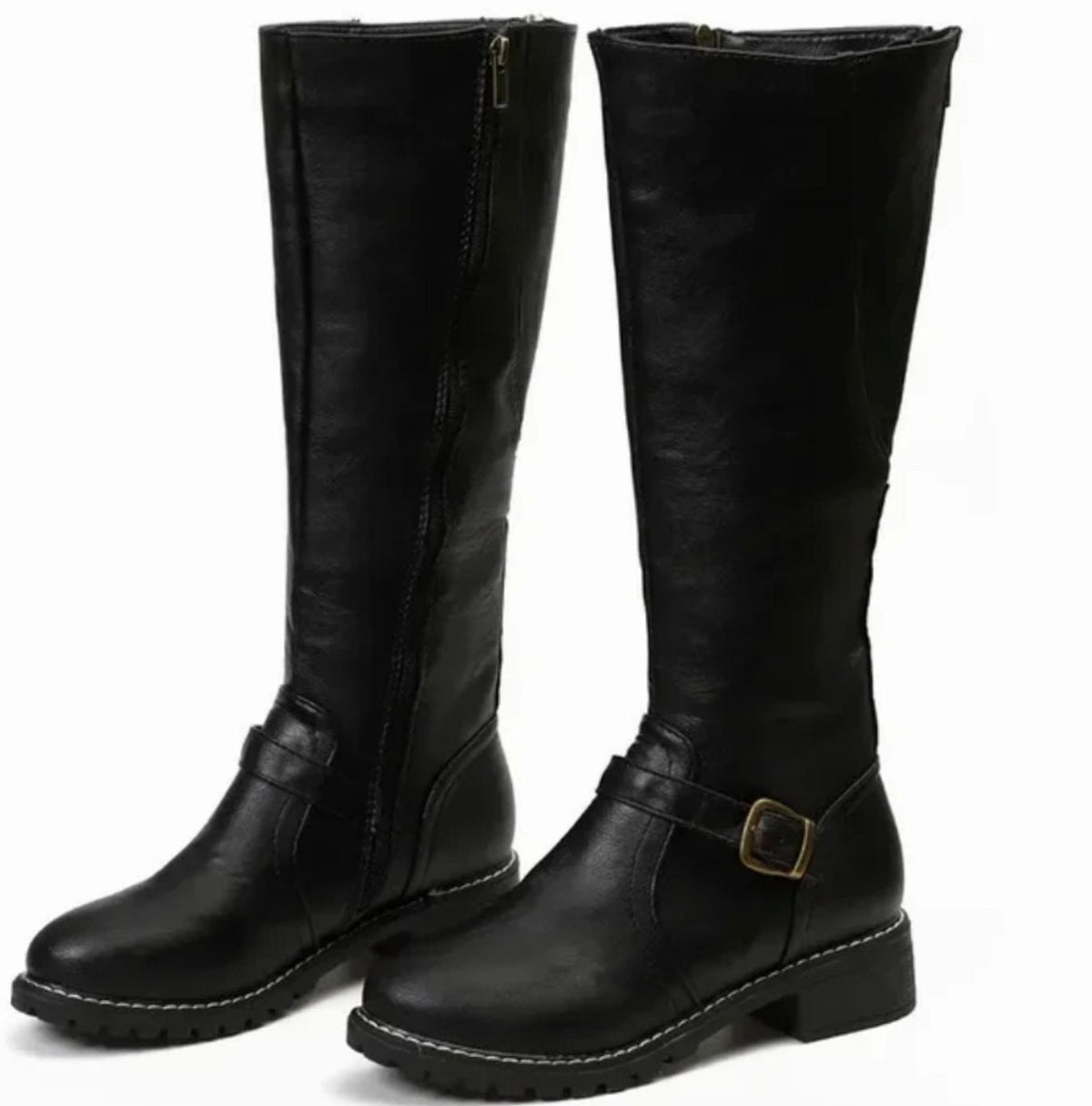 Knee-High Women's Boots with Buckle Detail | E&W - 8 - Elenwear