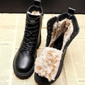 Lace-Up Ankle Boots for Women with Side Zip | E&W - 1 - Elenwear