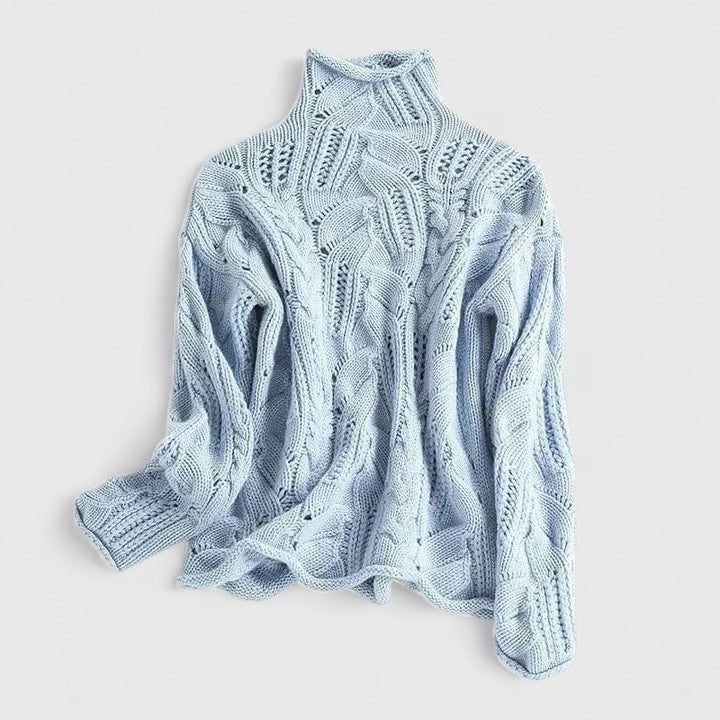 Knitted Pullover Women's High Neck Long Sleeve | E&W - 2 - Elenwear
