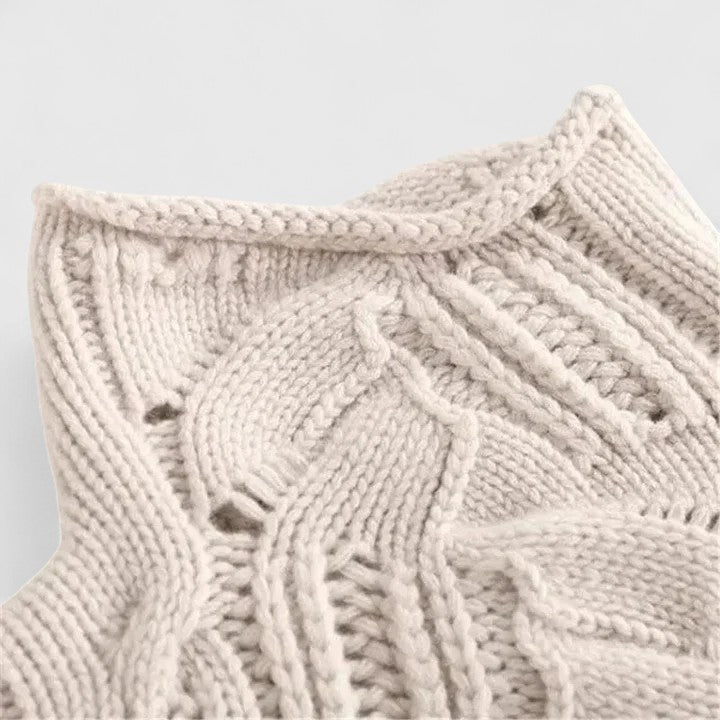 Knitted Pullover Women's High Neck Long Sleeve | E&W - 4 - Elenwear