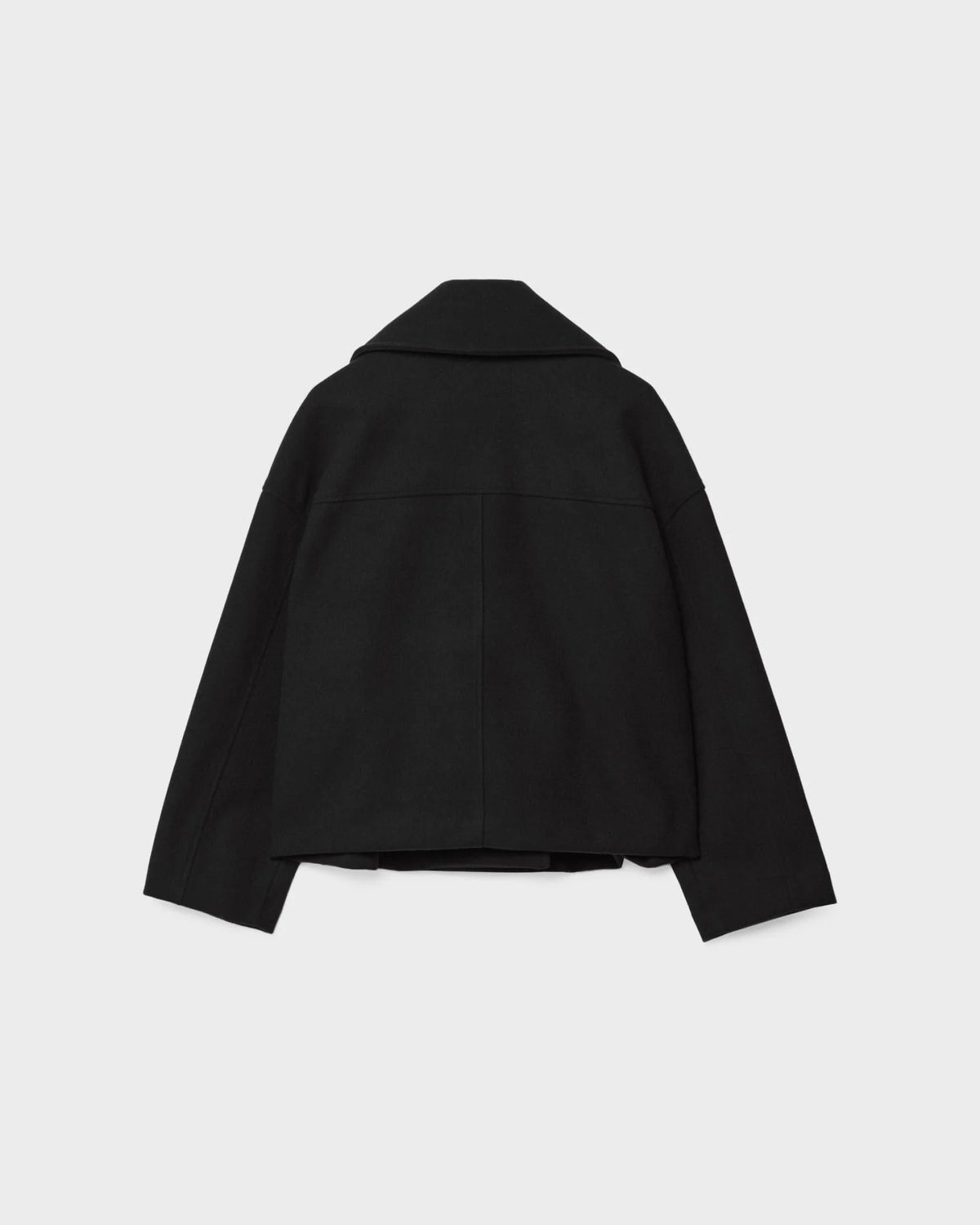 Women's Cropped Peacoat with Double-Breasted Design | E&W - 5 - Elenwear
