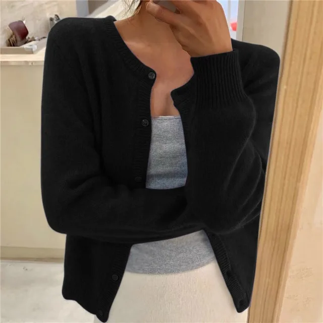 Cardigan Women's Relaxed Fit Button Detail | E&W - 2 - Elenwear