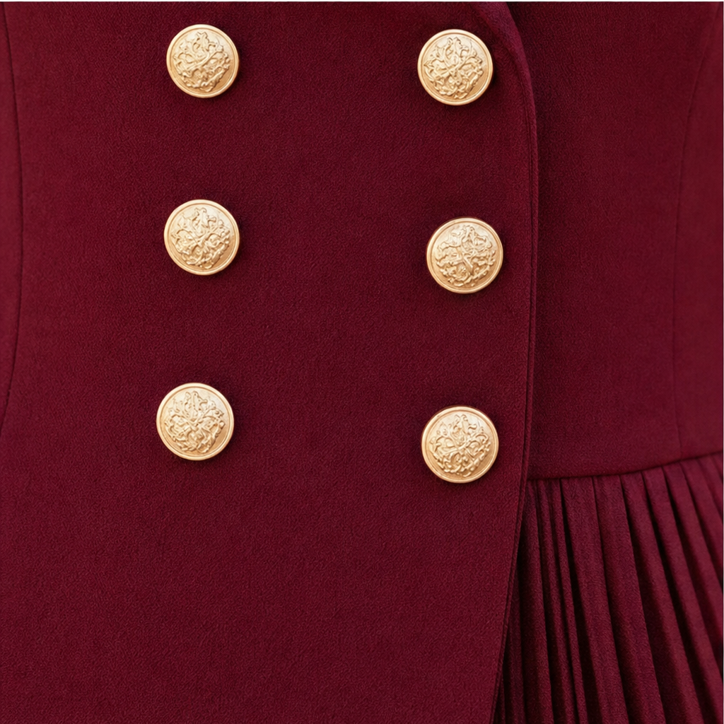 Wrap Dress Women's Pleated Skirt with Button Detail | E&W - 9 - Elenwear