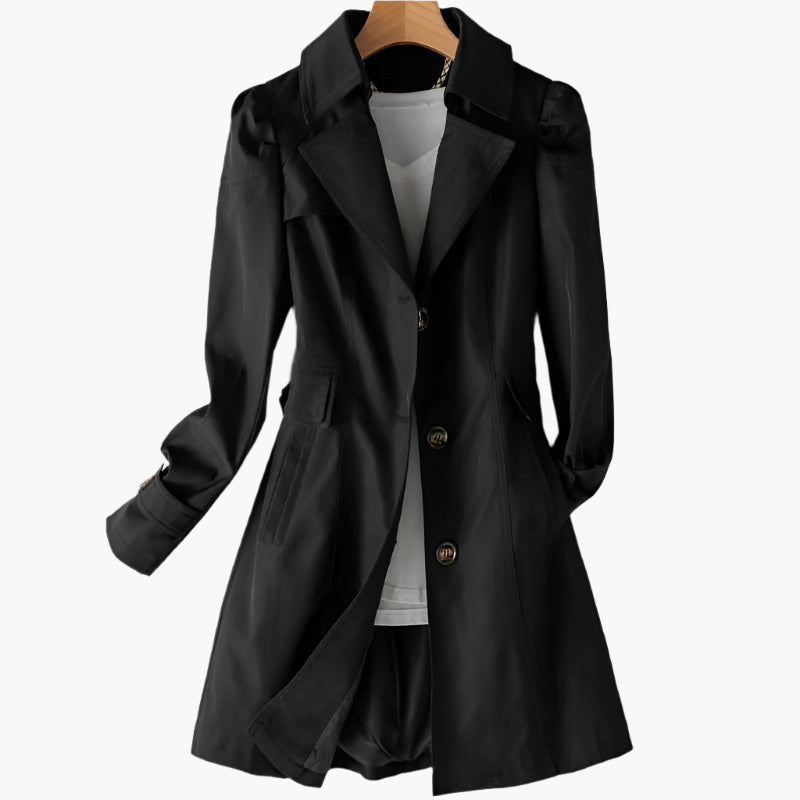 Trench Coat Women's Fitted Silhouette with Timeless Collar | E&W - 6 - Elenwear