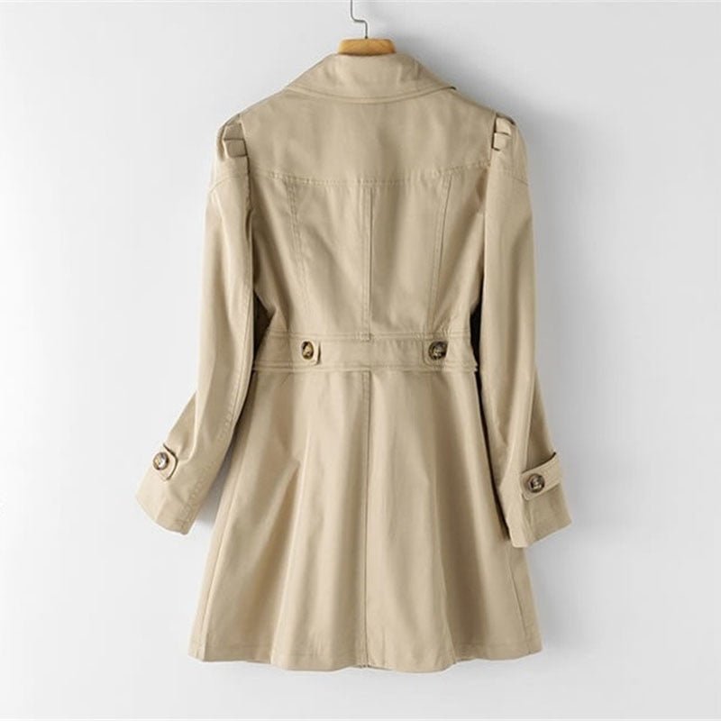 Trench Coat Women's Fitted Silhouette with Timeless Collar | E&W - 9 - Elenwear