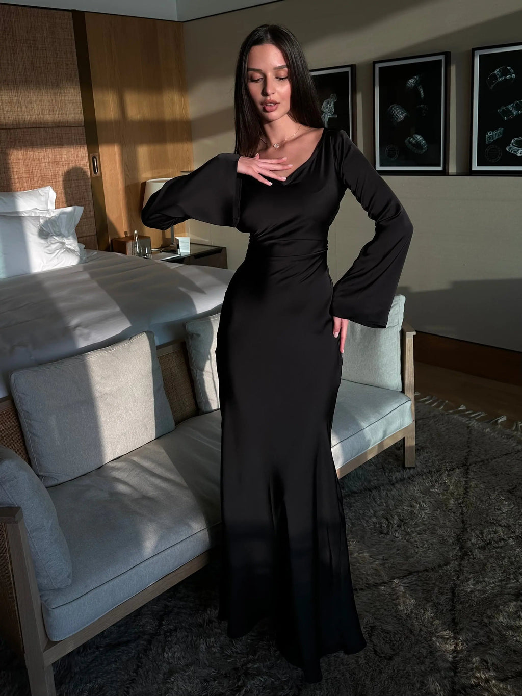 Evening Dress Women | Silky flowing fabric with flattering fit | E&W - 11 - Elenwear