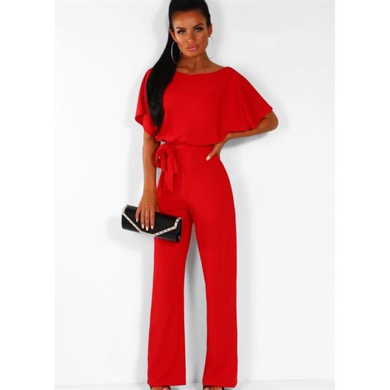 Jumpsuit Women | Soft Draping Fabric with Tie Waist | E&W - 9 - Elenwear