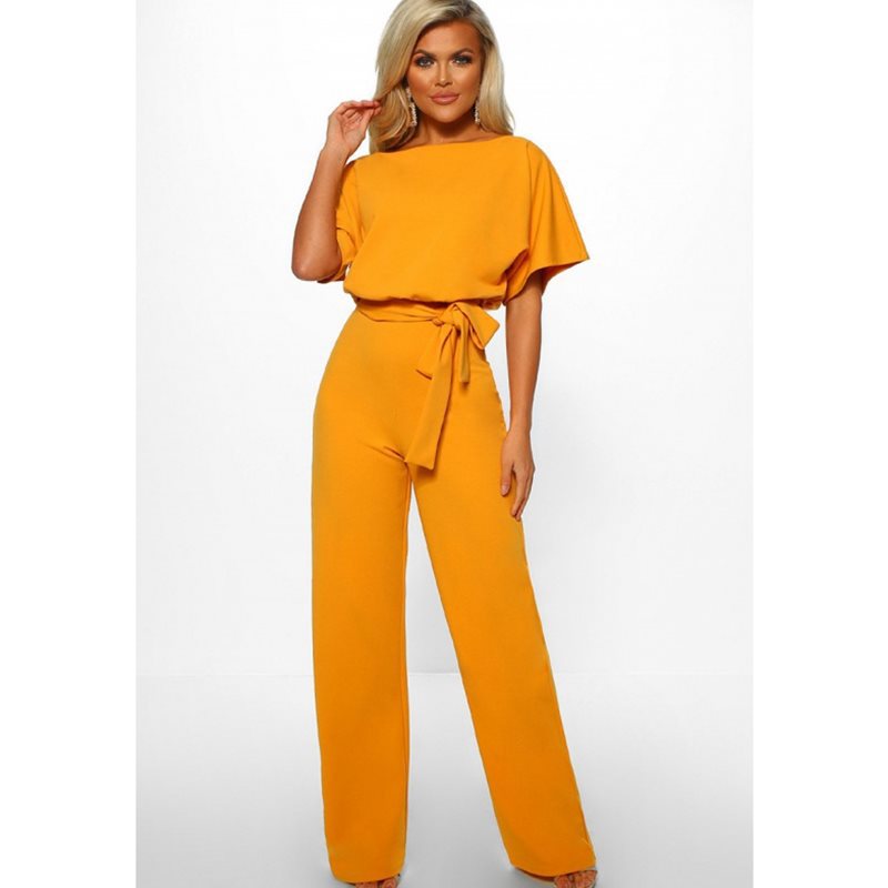 Jumpsuit Women | Soft Draping Fabric with Tie Waist | E&W - 7 - Elenwear