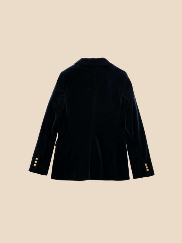 Blazer Women Velvet Look Tailored Fit with Notched Lapel | E&W - 11 - Elenwear