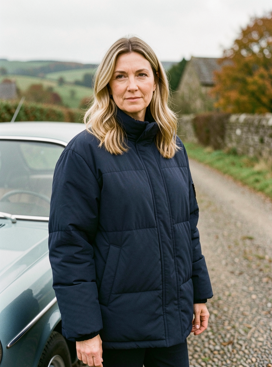 Women's Retro Corduroy Padded Jacket — Loose-Fit Cotton Winter Coat - Dark Blue