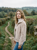 Women's Fluffy Teddy Fleece Lapel Jacket — Cropped Button-Front - Apricot