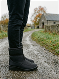 Women's Quilted Waterproof Winter Boots — Warm All-Weather Boots - Black