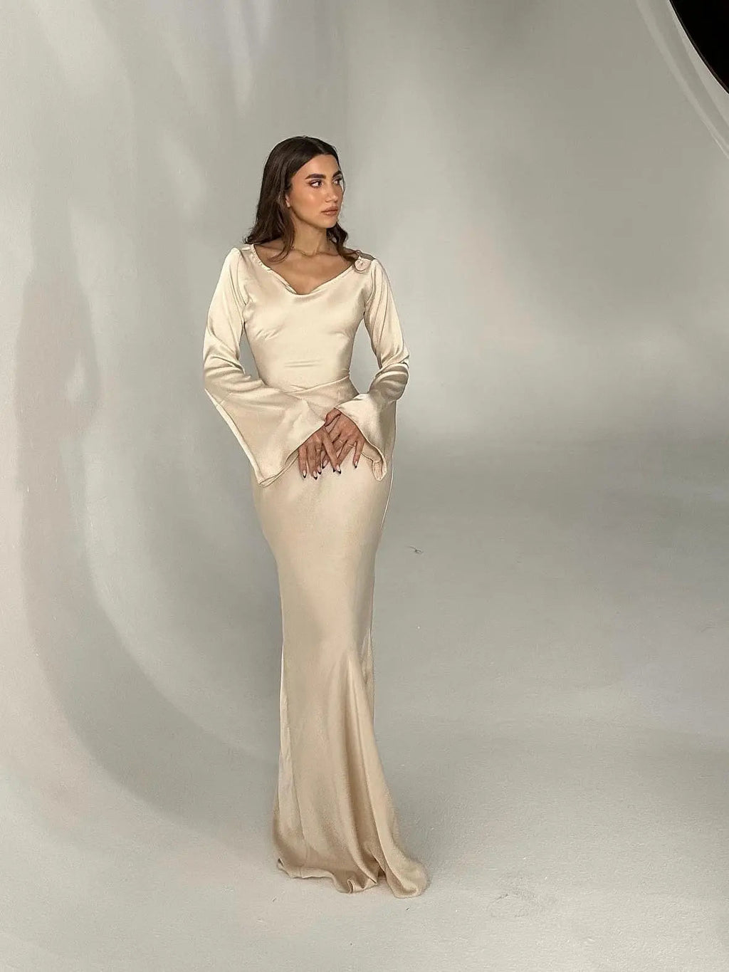 Evening Dress Women | Silky flowing fabric with flattering fit | E&W - 21 - Elenwear
