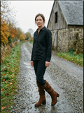 Women's V-Cuff Slouch Knee-High Boots — Durable Suede Countryside Boots - Brown