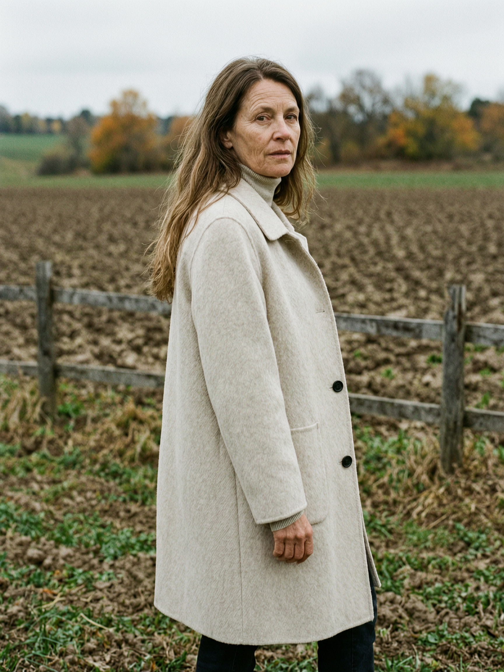 Women's Oversized Boxy Wool-Blend Coat — Mid-Length Patch Pocket Overcoat - Apricot