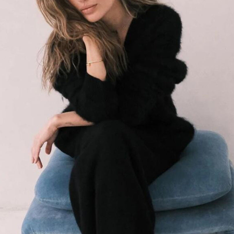 Women's Cardigan in Soft Textured Fabric with Oversized Fit | E&W - 5 - Elenwear