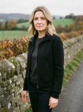 Women's Zip-Up Fleece Hoodie — Stand-Collar Sweatshirt Jacket - Black