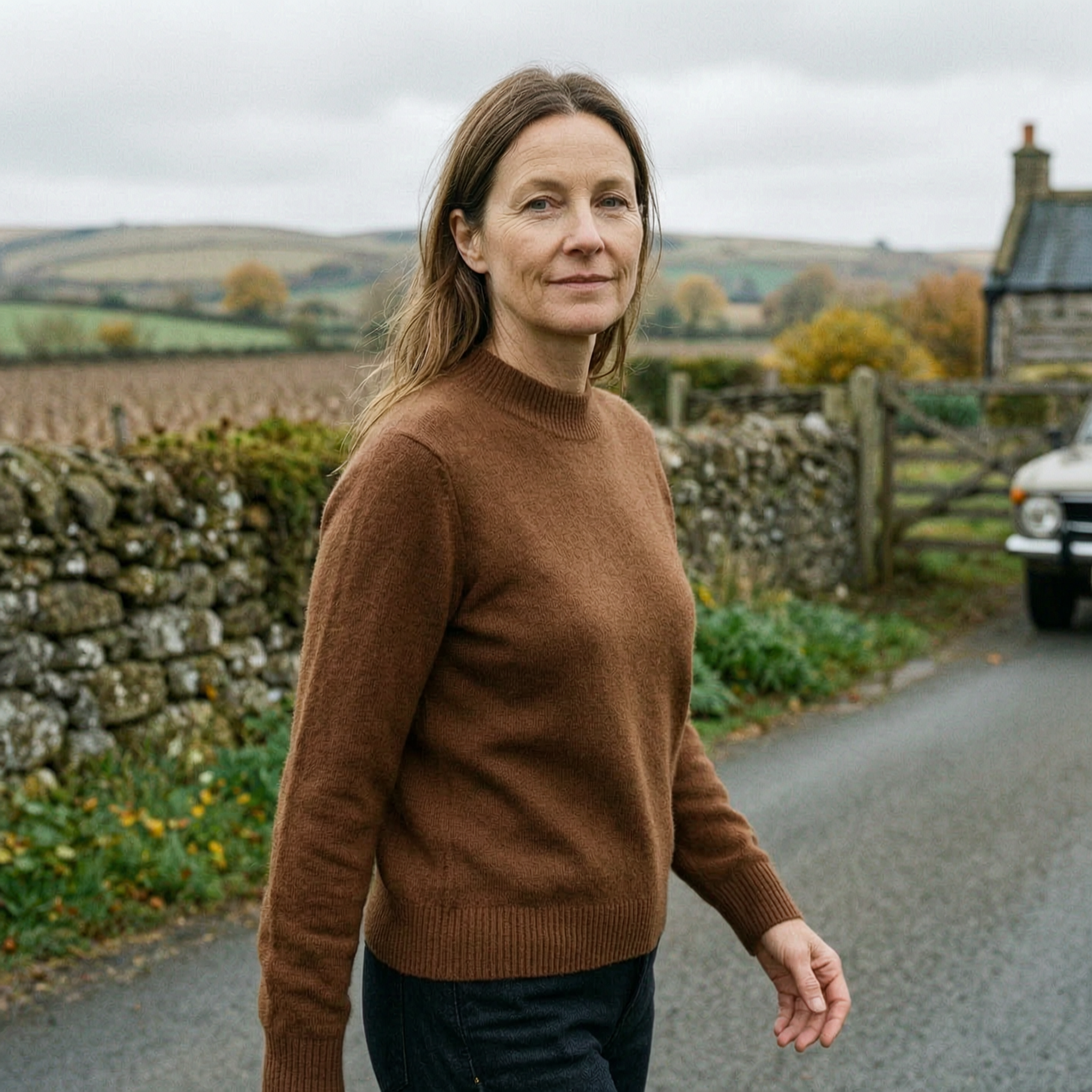 Women's Merino & Yak-Down Knit Sweater — Half-Collar