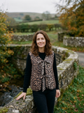 Women's Leopard Print Quilted Vest — Tie-Front Sleeveless Puffer - Leopard Print
