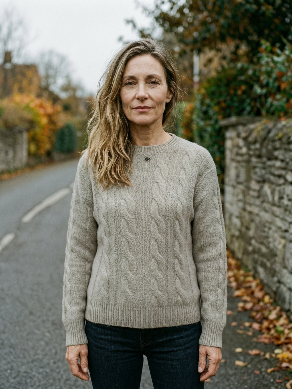 Women's Cable-Knit Crew Neck Jumper — Soft Everyday Pullover Sweater - Camel
