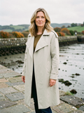 Women's British-Style Over-The-Knee Windbreaker — Mid-Length Showerproof Coat - Coffee