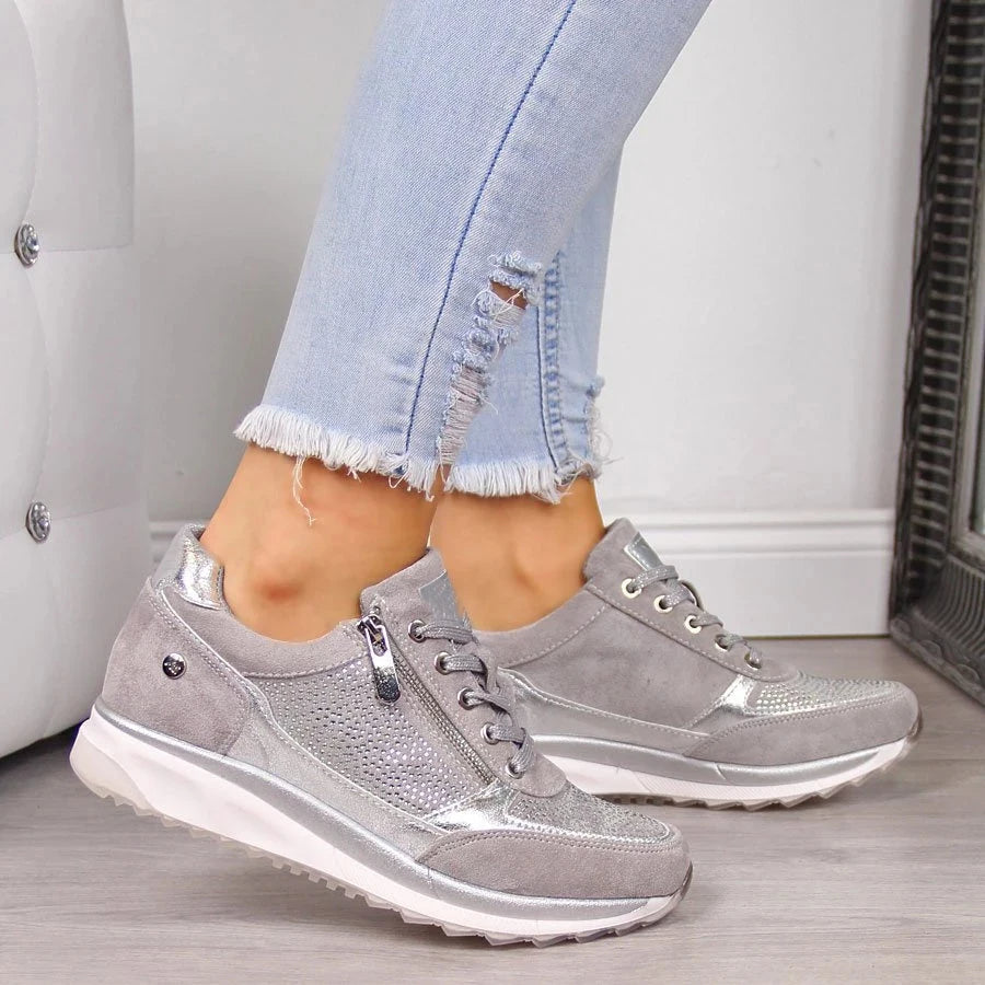 Women's Casual Sneakers with Zip Detail | E&W - 1 - Elenwear