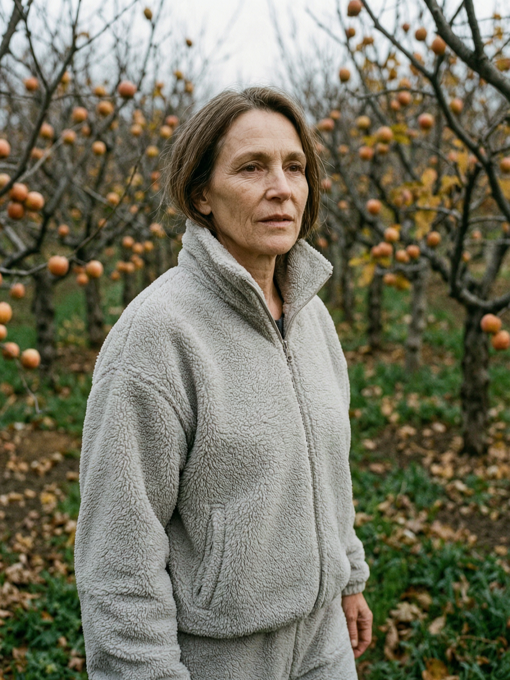 Women's Polar Fleece Funnel-Neck Zip Cardigan — Soft Everyday Mid-Layer - Light Gray