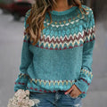 Women's Knitted Jumper with Nordic Pattern | E&W - 1 - Elenwear