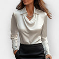 Cowl Neck Blouse Women | Silky Finish for Effortless Elegance | E&W - 1 - Elenwear