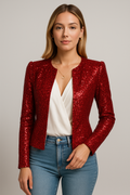 Sequin Blazer Women's | Shimmering Fabric with Tailored Fit | E&W - 1 - Elenwear