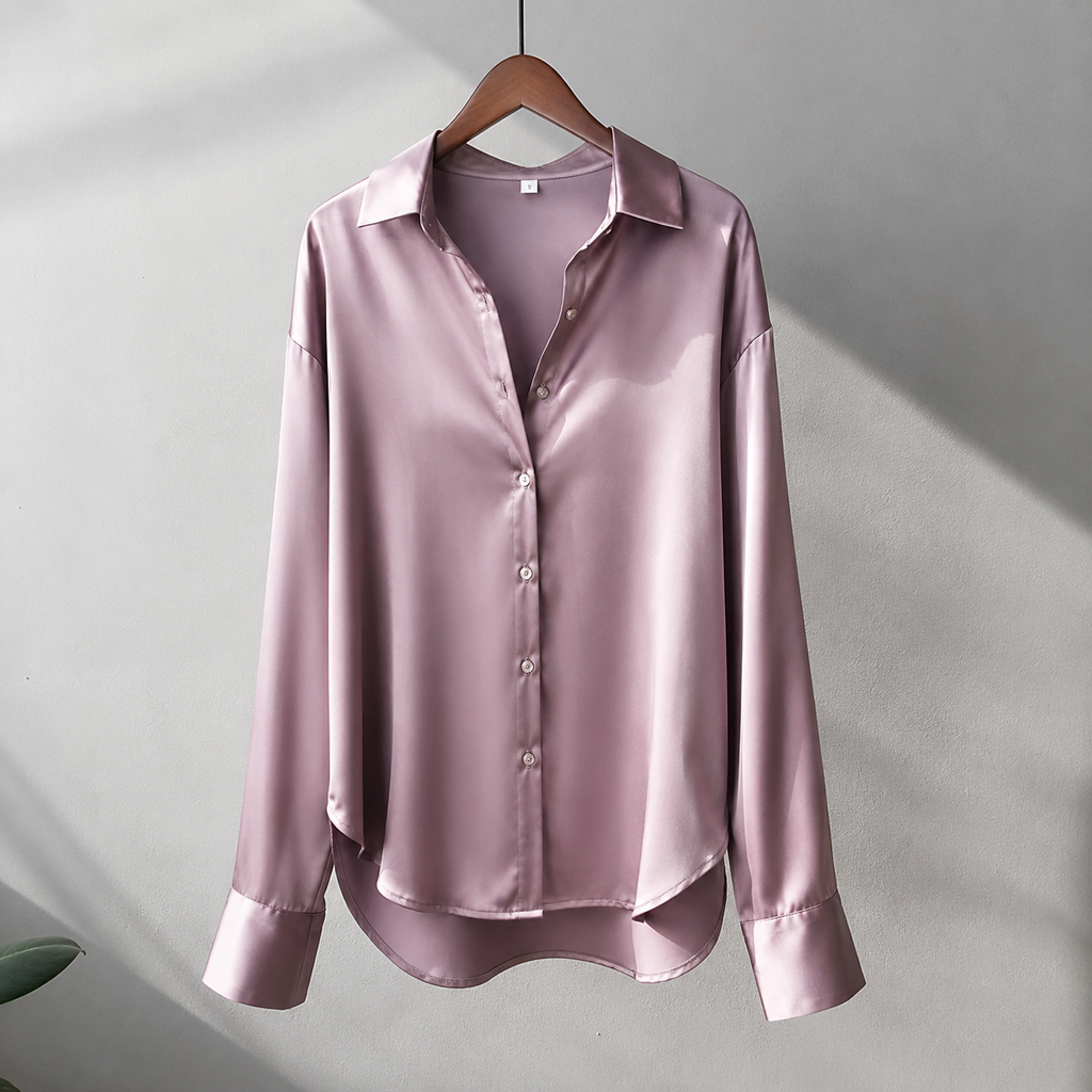 Satin Blouse for Women | Luxurious Sheen with Relaxed Fit | E&W - 7 - Elenwear