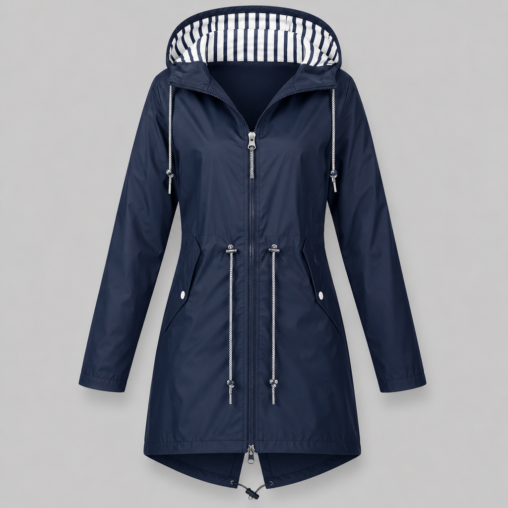 Women's Hooded Jacket with Adjustable Waist | E&W - 9 - Elenwear