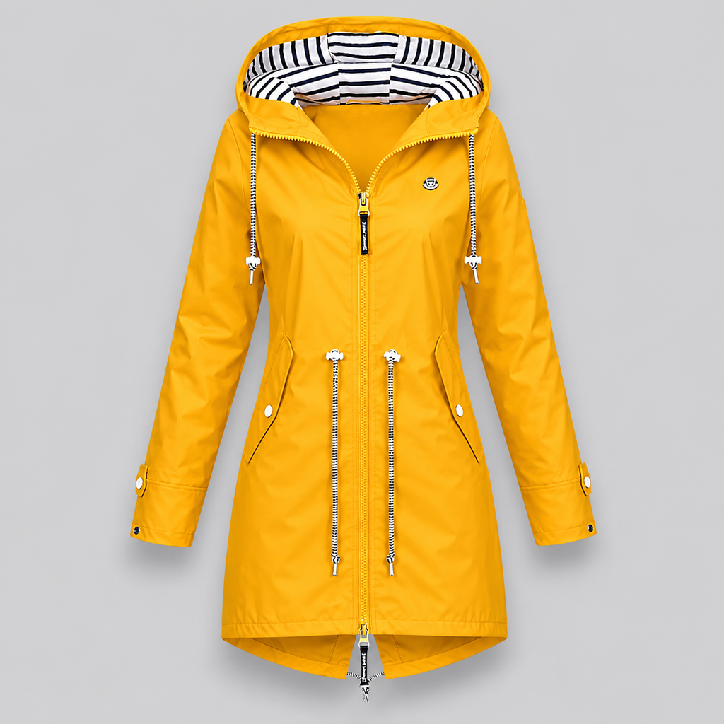 Women's Hooded Jacket with Adjustable Waist | E&W - 2 - Elenwear