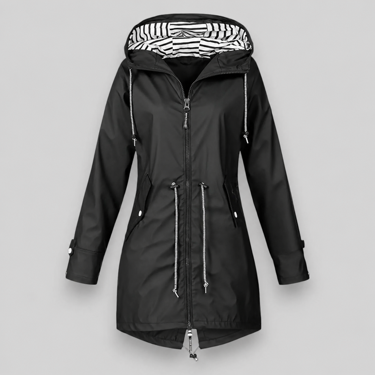 Women's Hooded Jacket with Adjustable Waist | E&W - 5 - Elenwear