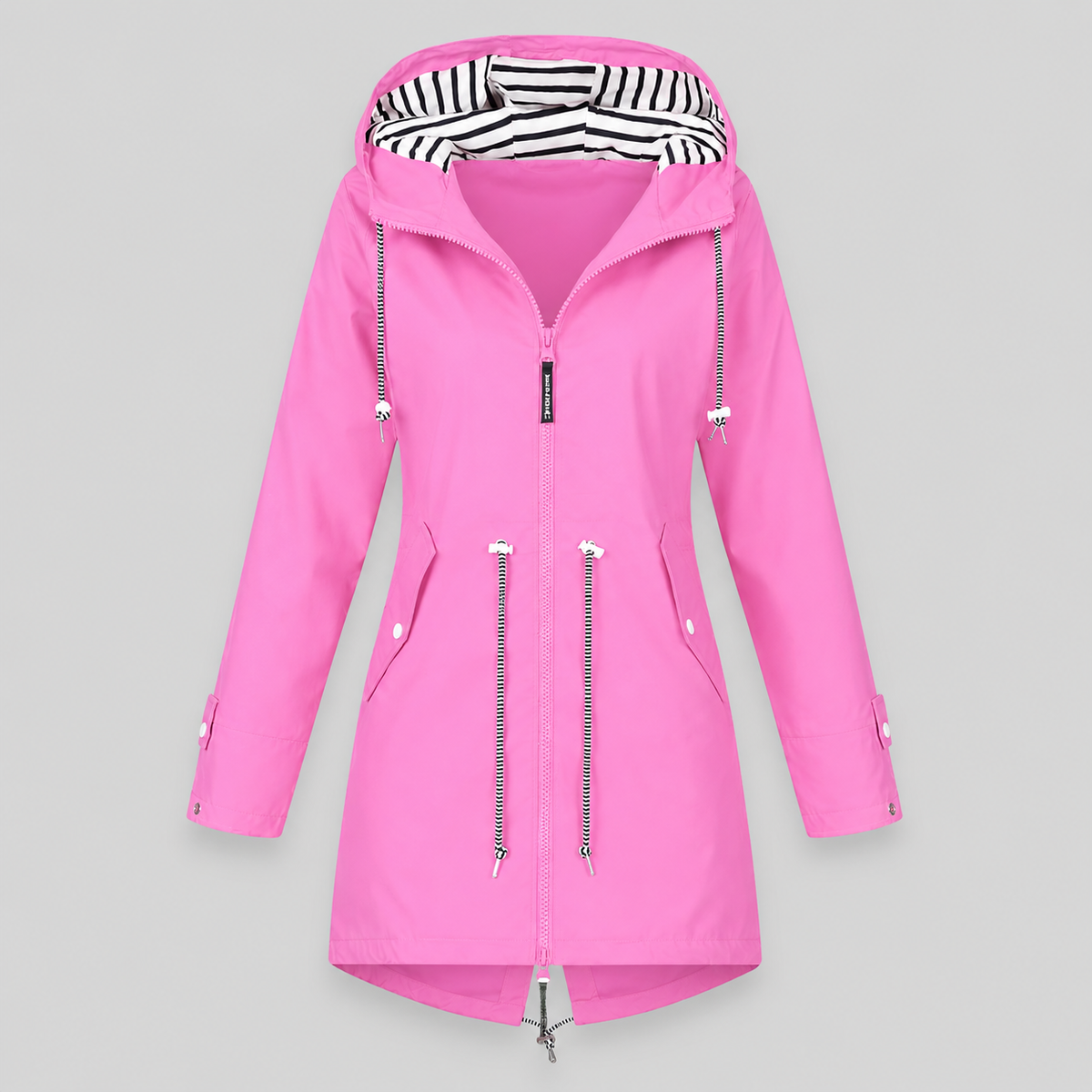 Women's Hooded Jacket with Adjustable Waist | E&W - 3 - Elenwear